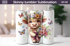 Cute Cow Wildflowers Tumbler | Cow Flowers Tumbler Product Image 1