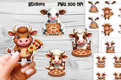 Funny cow stickers PNG | Cute farm animal sticker printable Product Image 1