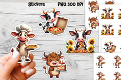 Funny cow stickers PNG | Cute farm animal sticker printable Product Image 1