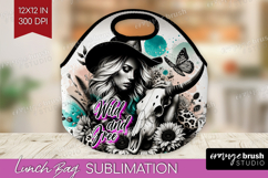 Cowgirl Lunch Bag - Country Girl Lunch Bug PNG Sublimation Product Image 1