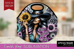 Cowgirl Lunch Bag - Country Girl Lunch Bug PNG Sublimation Product Image 1