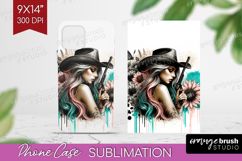 Cowgirl Phone Case PNG - Country Girl Case PNG Sublimation Product Image 1