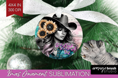 Cowgirl Ornament PNG - Country Girl PNG Sublimation Product Image 1