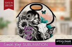 Cowgirl Lunch Bag - Country Girl Lunch Bug PNG Sublimation Product Image 1