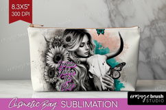 Cowgirl Cosmetic Bag - Country Girl Makeup Bag PNG Product Image 1