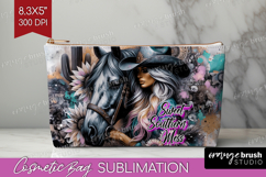 Cowgirl Cosmetic Bag - Country Girl Makeup Bag PNG Product Image 1