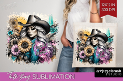 Cowgirl Tote Bag - Country Girl Tote Bag PNG Sublimation Product Image 1