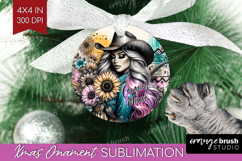 Cowgirl Ornament PNG - Country Girl PNG Sublimation Product Image 1