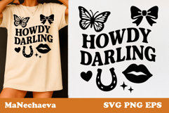 Howdy Darling Clipart | Coquette Cowgirl SVG Product Image 1