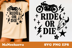 Ride or Die SVG | Western Motorcycle Clipart Product Image 1