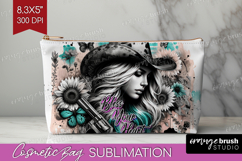 Cowgirl Cosmetic Bag - Country Girl Makeup Bag PNG Product Image 1