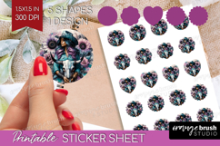 Cowgirl Round Sticker - Country Girl Printable Sticker Sheet Product Image 1