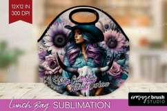 Cowgirl Lunch Bag - Country Girl Lunch Bug PNG Sublimation Product Image 1