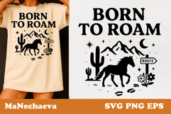 Born to Roam SVG | Western Horse Clipart Design Product Image 1