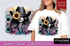 Cowgirl Square Tshirt Background - Country Girl PNG Product Image 1