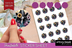 Cowgirl Round Sticker - Country Girl Printable Sticker Sheet Product Image 1