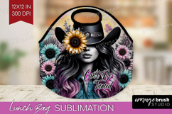 Cowgirl Lunch Bag - Country Girl Lunch Bug PNG Sublimation Product Image 1
