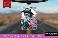 Cowgirl Air Freshener PNG - Country Girl PNG Sublimation Product Image 1