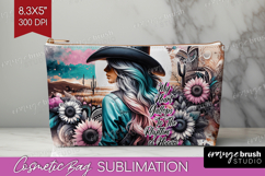 Cowgirl Cosmetic Bag - Country Girl Makeup Bag PNG Product Image 1