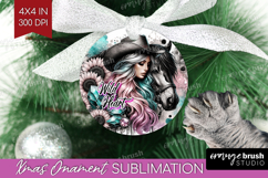 Cowgirl Ornament PNG - Country Girl PNG Sublimation Product Image 1