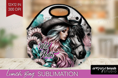 Cowgirl Lunch Bag - Country Girl Lunch Bug PNG Sublimation Product Image 1