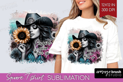 Cowgirl Square Tshirt Background - Country Girl PNG Product Image 1