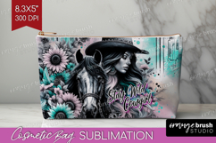 Cowgirl Cosmetic Bag - Country Girl Makeup Bag PNG Product Image 1