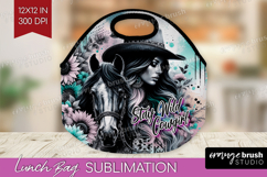 Cowgirl Lunch Bag - Country Girl Lunch Bug PNG Sublimation Product Image 1