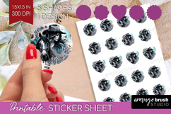 Cowgirl Round Sticker - Country Girl Printable Sticker Sheet Product Image 1