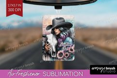 Cowgirl Air Freshener PNG - Country Girl PNG Sublimation Product Image 1