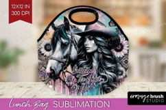 Cowgirl Lunch Bag - Country Girl Lunch Bug PNG Sublimation Product Image 1