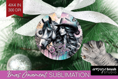 Cowgirl Ornament PNG - Country Girl PNG Sublimation Product Image 1