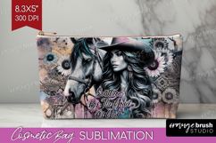 Cowgirl Cosmetic Bag - Country Girl Makeup Bag PNG Product Image 1