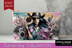 Cowgirl Cosmetic Bag - Country Girl Makeup Bag PNG Product Image 1