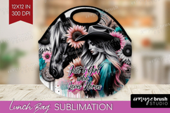 Cowgirl Lunch Bag - Country Girl Lunch Bug PNG Sublimation Product Image 1