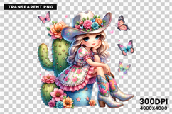 cowgirl with cactus png, cowgirl butterflies clipart, western cactus sublimation design, girly cowgirl png file, boho cowgirl cactus clipart, rustic cowgirl sublimation png, country girl with butterflies png, trendy western cowgirl design, cowgirl cactus 