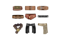 cowgirl belt set cartoon Product Image 1