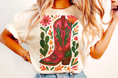 Cowboy Boots PNG, Country Western PNG, Boho Floral PNG Product Image 1