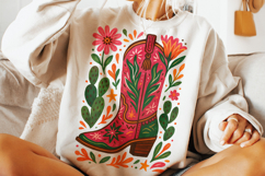 Cowboy Boots PNG, Country Western PNG, Boho Floral PNG Product Image 2