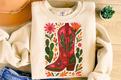 Cowboy Boots PNG, Country Western PNG, Boho Floral PNG Product Image 3