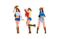lasso cowgirl vector Product Image 1