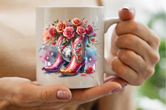 cowgirl floral boots png, western rose boots clipart, girly cowgirl sublimation design, cowgirl roses png file, rodeo floral boots design, cowgirl fashion printable art, western cowgirl sublimation png, country girl boots with roses, floral cowgirl clipar