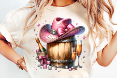 cowgirl hat with roses png, western barrel clipart sublimation, rustic cowgirl sublimation design, cowgirl hat barrel png file, girly cowgirl roses clipart, rodeo barrel png sublimation, country girl hat with roses, cowgirl fashion png design, rustic cowg