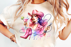 cowgirl pink sparkles png, girly cowgirl glitter clipart, sparkly western sublimation design, cowgirl pink aesthetic png, trendy western cowgirl sublimation, rustic glam cowgirl clipart, pink sparkles cowgirl png file, rodeo cowgirl glitter design, girly 