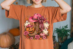 Cowgirl Pumpkin PNG, Pink Cowgirl Boot Halloween PNG Product Image 2