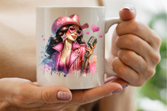 cowgirl singer png, pink hat cowgirl clipart, western music sublimation design, cowgirl microphone png file, girly country singer clipart, rodeo cowgirl sublimation png, cowgirl singer printable art, trendy western cowgirl png, cowgirl music t shirt desig