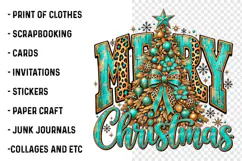 Merry Christmas Tree PNG | Turquoise Leopard Png Product Image 2