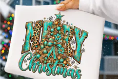 Merry Christmas Tree PNG | Turquoise Leopard Png Product Image 3