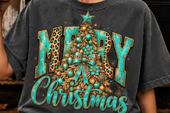 Merry Christmas Tree PNG | Turquoise Leopard Png Product Image 4