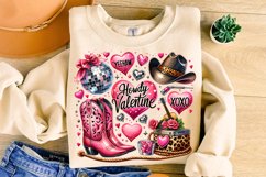 Cowgirl Valentine&#039;s Day PNG, Howdy Valentine PNG, Western Product Image 1